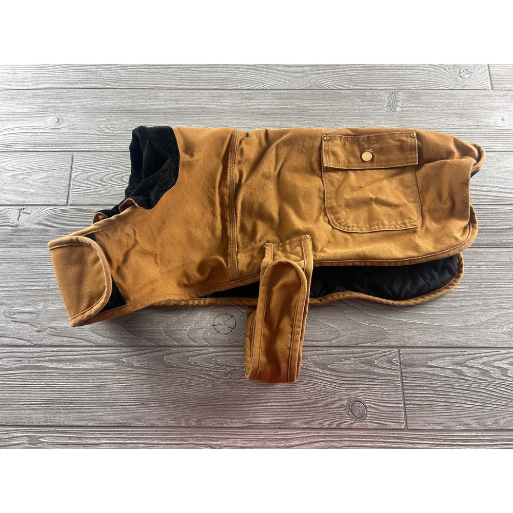 Carhartt Chore Coat Dog Vest Brown Duck Canvas Quilted Lining Pet Jacket L 553